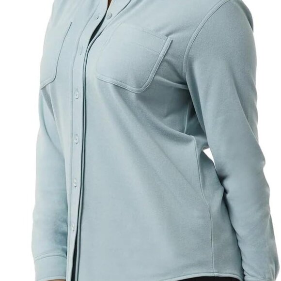 32 Degrees Ladies' Soft Fleece Button-Up Shirt Warm, Green, Small (NWT) - Picture 2 of 3